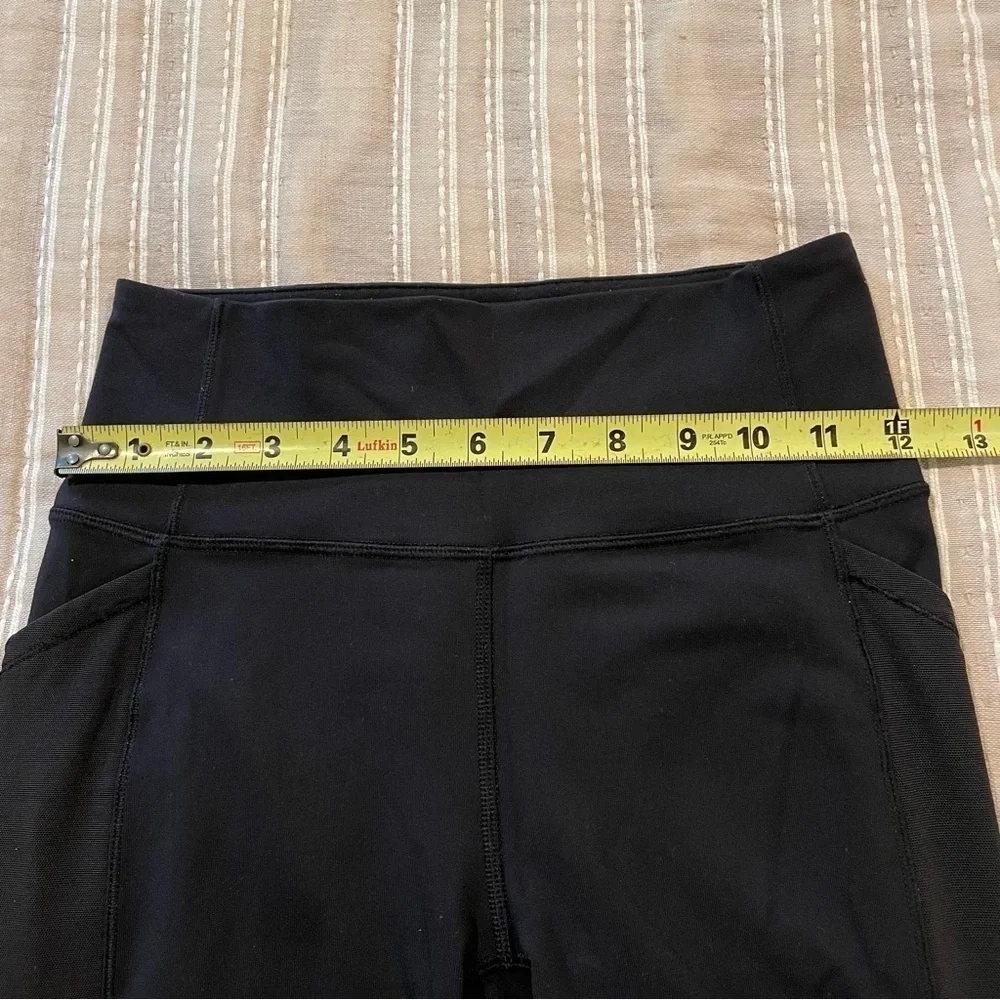 Lululemon Black Mesh 28” Full Length High Rise Activewear Workout Leggings 4